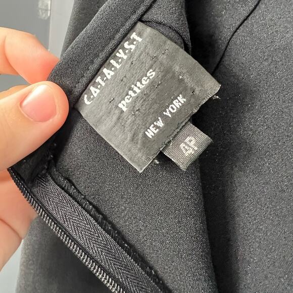 Vintage Catalyst black high waisted mini skirt with slit and zipper - Picture 3 of 6